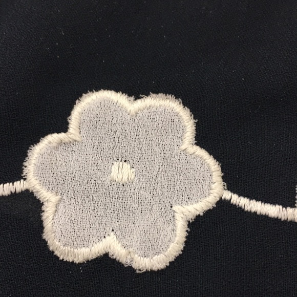 Elegant modest European Navy & ivory midi dress ruched tie waist from England - Picture 5 of 16